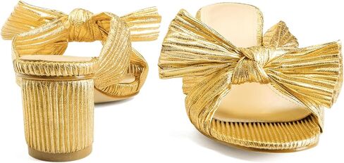 MUCCCUTE Women's Bow Knot Heeled Sandals Ankle Buckle Strap Chunky Heeled Open-toe Comfortable Wedding Party Fashion Heeled in Saudi Arabia