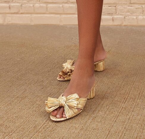 MUCCCUTE Women's Bow Knot Heeled Sandals Ankle Buckle Strap Chunky Heeled Open-toe Comfortable Wedding Party Fashion Heeled in Saudi Arabia