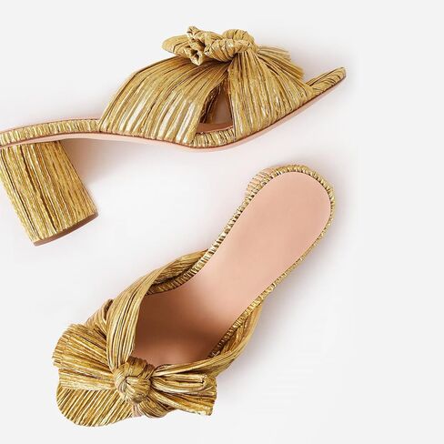 MUCCCUTE Women's Bow Knot Heeled Sandals Ankle Buckle Strap Chunky Heeled Open-toe Comfortable Wedding Party Fashion Heeled in Saudi Arabia