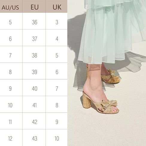 MUCCCUTE Women's Bow Knot Heeled Sandals Ankle Buckle Strap Chunky Heeled Open-toe Comfortable Wedding Party Fashion Heeled in Saudi Arabia