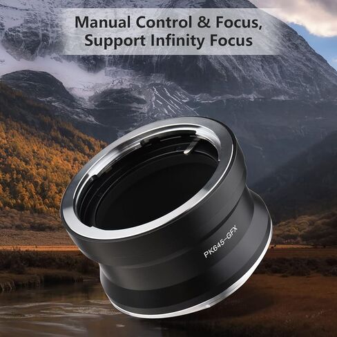 Andoer PK645-GFX Camera Lens Adapter Replacement for Pentax PK645 Lens to Fujifilm G Mount GFX100 GFX50S GFX50R GFX100S Cameras in Kuwait