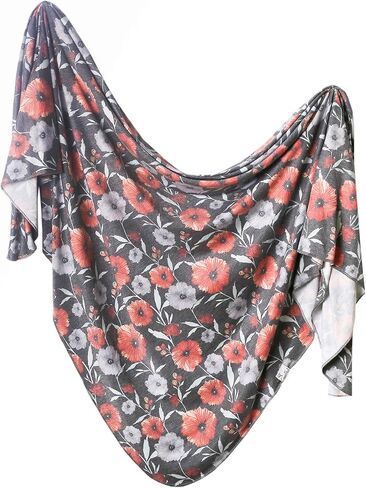 Large Premium Knit Baby Swaddle Receiving Blanket "Poppy" by Copper Pearl in Saudi Arabia