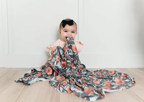 Large Premium Knit Baby Swaddle Receiving Blanket "Poppy" by Copper Pearl in Saudi Arabia