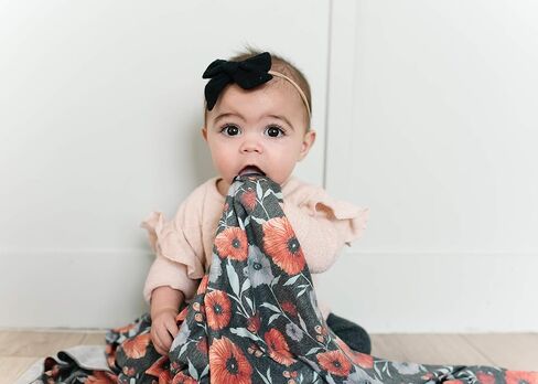 Large Premium Knit Baby Swaddle Receiving Blanket "Poppy" by Copper Pearl in Saudi Arabia