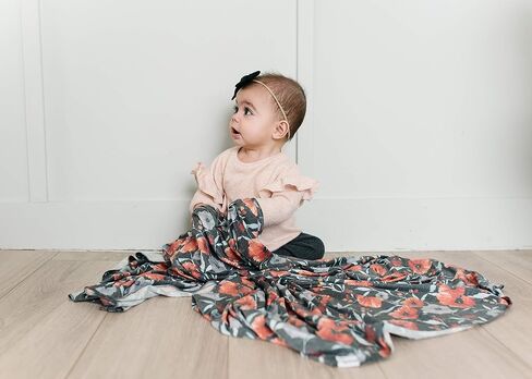 Large Premium Knit Baby Swaddle Receiving Blanket "Poppy" by Copper Pearl in Saudi Arabia