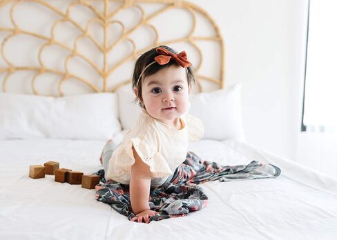 Large Premium Knit Baby Swaddle Receiving Blanket "Poppy" by Copper Pearl in Saudi Arabia