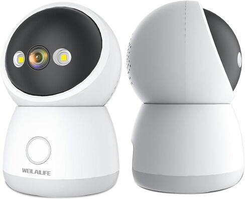 WEILAILIFE 【ثنائي النطاق وصوت ثنائي الاتجاه】 كاميرا أمان لاسلكية منزلية داخلية 2K، كاميرات أمان ذكية بزاوية 360 درجة/إمالة للحيوانات الأليفة/الطفل مع موجه WiFi 2.4/5 جيجا هرتز، SD&Cloud in Kuwait