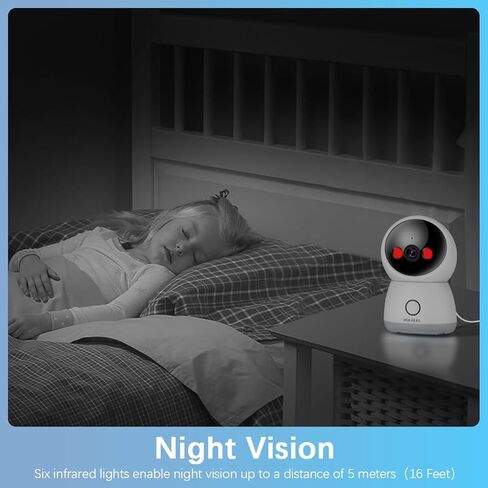 WEILAILIFE 【ثنائي النطاق وصوت ثنائي الاتجاه】 كاميرا أمان لاسلكية منزلية داخلية 2K، كاميرات أمان ذكية بزاوية 360 درجة/إمالة للحيوانات الأليفة/الطفل مع موجه WiFi 2.4/5 جيجا هرتز، SD&Cloud in Kuwait