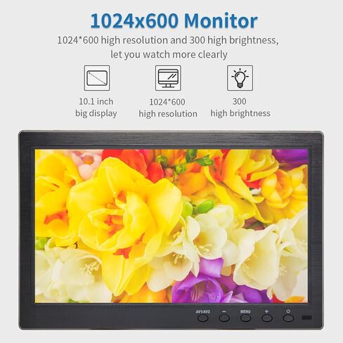 10.1 Inches Security Monitors & Displays, 1024x600 Resolution, AV、BNC Interface, Built-in Speaker LCD Display Suitable for CCTV TV DVD CCD in Saudi Arabia