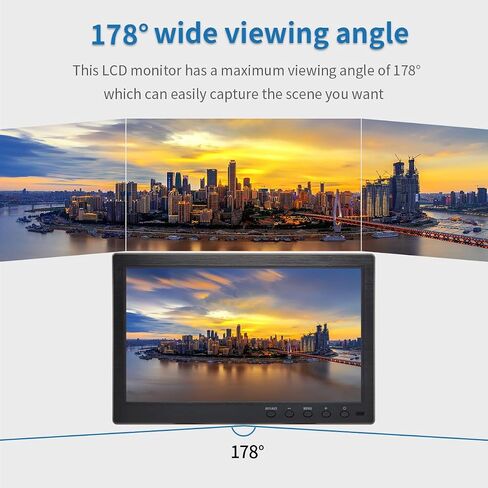 10.1 Inches Security Monitors & Displays, 1024x600 Resolution, AV、BNC Interface, Built-in Speaker LCD Display Suitable for CCTV TV DVD CCD in Saudi Arabia