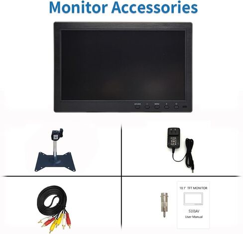 10.1 Inches Security Monitors & Displays, 1024x600 Resolution, AV、BNC Interface, Built-in Speaker LCD Display Suitable for CCTV TV DVD CCD in Saudi Arabia