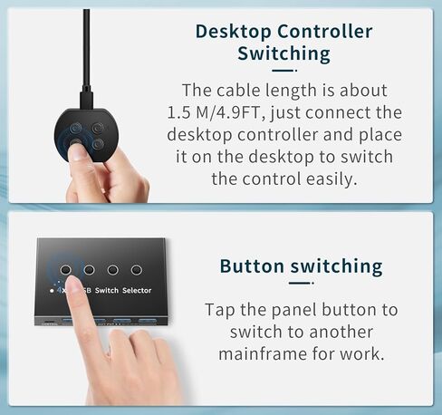 USB 3.0 Switch 4 Computers 3 Computers Keyboard Mouse Switch,4 Port USB Switch Selector Sharing 4 USB Devices,USB Switcher Compatible with Mac/Windows/Linux,with Desktop Controller and 4 USB Cable. in Saudi Arabia