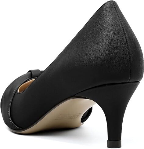 Mettesally Womens Kitten Heel Pumps Pointed Toe Mid Heels Bow Tie Comfort Slip On Heeled Shoes for Wedding Party Office in Saudi Arabia