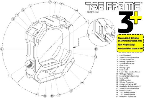 إطار TSE/TSE Bracket Mark III+ لكاميرا Canon TS-E 17 مم f/4L وCanon TS-E 24 مم f/3.5L II عدسة تغيير الميل بما في ذلك لوحة عقدية بانورامية in Saudi Arabia