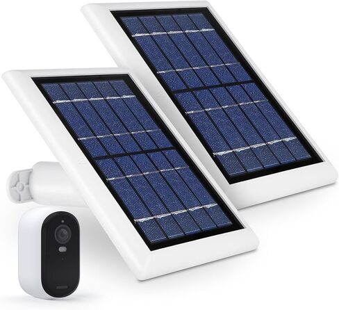 Wasserstein Solar Panel Compatible with Arlo Essential 2K Outdoor Security Camera (2nd Gen) / XL (2nd Gen) & Essential Spotlight (Camera NOT Included) - (2-Pack, White) in Saudi Arabia