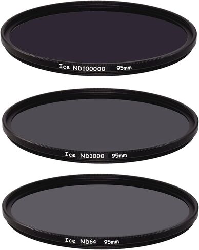 ICE Extreme ND Filter Set ND100000 ND1000 ND64 Neutral Density 16.5,10, 6 Stop Optical Glass (95mm) in Saudi Arabia