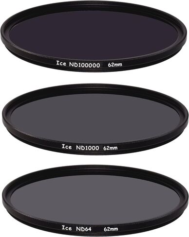 ICE Extreme ND Filter Set ND100000 ND1000 ND64 Neutral Density 16.5,10, 6 Stop Optical Glass (95mm) in Saudi Arabia