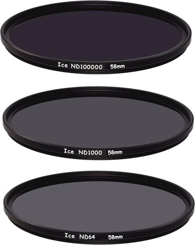 ICE Extreme ND Filter Set ND100000 ND1000 ND64 Neutral Density 16.5,10, 6 Stop Optical Glass (95mm) in Saudi Arabia