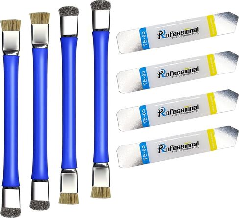 4PCS Dual Head Antistatic Cleaning Brush&4PCS Metal Spudgers Can Meet Your Simple Disassembly and Cleaning.It is Used for Mobile Phone,Computer Motherboard and Circuit Board IC,PCB,CPU (Blue) in Saudi Arabia