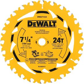 DEWALT 7-1/4 in Circular Saw Blade 24 Tooth with 5/8 in Arbor (3 Pack) (DWA271424PK3)