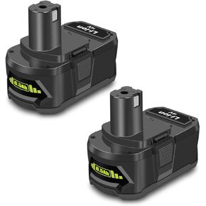 18V Battery for Ryobi 18-Volt Cordless Tools Battery, 2-Pack 18V Battery Capacity Output 6.0Ah