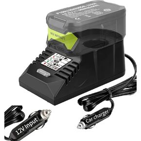 for Ryobi 18V Battery Charger,Car Charger Replacement for Ryobi 18V Lithium-Ion Ni-Mh Battery Portable Mini DIY Fast P118B Charger,for Ryobi Power Tool,Cigarette Lighter Plug (only for 18V Battery)