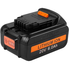 DCB206 20V 6Ah Lithium Battery Replacement for DeWalt 20V DCB204 DCB200 DCB206 DCB201 DCB203 DCB181 DCB180 20V DCD/DCF/DCG/DCS Series Cordless Power Tools