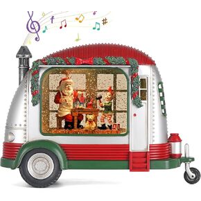 Christmas Snow Globe, RV Santa Claus Couples Scene Snow Globe, Glittering Lantern with Timer, Snow Globe Lantern USB or Battery Powered for Desktop Ornament, Christmas Decoration in Saudi Arabia