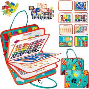 Toddler Busy Board, Montessori Toys Busy Book for Toddlers 1-3 Year Old, Gifts for 2 Year Old Girls Boy, Educational Learning Sensory, Kids Ages 2-4 Activities Toy for Airplane Car Travel