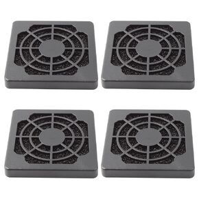 4 Pcs 120mm Black Square Plastic Cooling Fan Filter Cover, Dust Screen for Filter Fan Chassis, for PC Computer Case, Server Case, Mesh Design for Effective Dust Protection