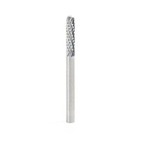 Amana Tool - BURS-120 Solid Carbide Radius Cylinder Shape 1/4 Dia x 5/8 x 1/4 Shank Double