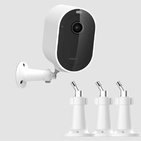 حامل حائط قابل للتعديل متوافق مع Arlo Essential/XL Gen2/ Arlo Pro 2/3/ 4/5/ Ultra/Ultra 2، كاميرا Ring Stick Up Cam، كاميرا Ring Indoor Cam، كاميرا Wyze Cam، دعامة قابلة للتعديل 360 درجة، عبوتان
