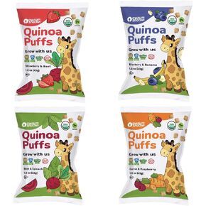 Awsum Snacks Variety Baby Puffs (4 bags 1.5oz bags) - Happy Healthy Baby Snack - Natural Plant Based Puffed Snacks - Kosher Non GMO Gluten Free Vegan - No Added Sugar - Non-Allergy in Saudi Arabia