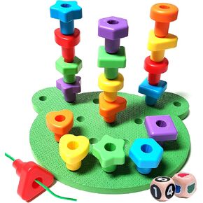 New & Improved Jumbo Shapes Pegboard Toddler Game Set - Educational Stacking Sensory Toys, Peg Math Manipulatives with Learning Activities eBook