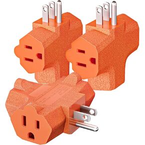 K KASONIC - محول أرضي ذو 3 منافذ، موسع قابس [مدرج في قائمة UL]، صنبور طاقة مؤرض للخدمة الشاقة - 3 عبوات (أسود) in Kuwait