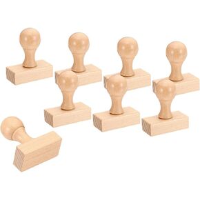 PATIKIL 35mm Stamp Wood Square Handle, 8 Pack Wooden Knobs Stamp Mounts Drawer Pulls for Stamp Making DIY Crafting Scrapbooking, Brown