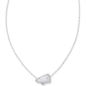 Kendra Scott, Womens, Cheer Short Pendant Necklace, Silver White Mother-of-Pearl, One Size