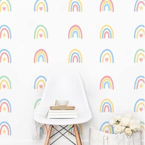 Rainbow Wall Stickers Kids Room Decals Peel and Stick Wall Decals for Living Room Bedroom Nursery Home Decor Playrooms Wall Decals (Color 02)