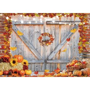 LTLYH 7x5ft Fall Thanksgiving Backdrop Thanksgiving Photo Backdrop Autumn Pumpkin Patch Background Fall Harvest Barn Party Banner 183
