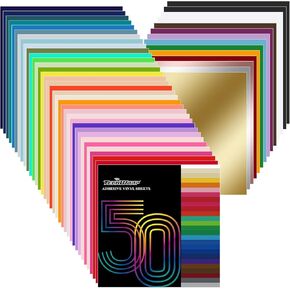 TECKWRAP Permanent Adhesive Vinyl Bundle - 65 Pack 12" x 12" Outdoor Vinyl Sheets (Glossy,Matte, Ultra Matte) Assorted Colors for Most Cutting Machines, Party Decoration, DIY Stickers, Home Decals