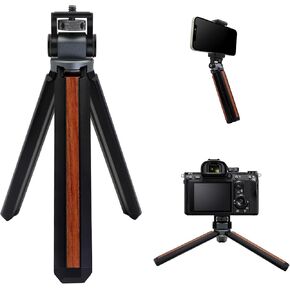 Mini Tabletop Tripod Portable iPhone Tripod 1/4""-20 Mounting Screw and Folding feet, Damping fine Adjustment 150°，Fits for Selfie Stick, Camera Perfect for Photography Vlogging and YouTube.
