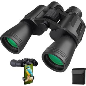 20x50 Binoculars for Adults HD Compact Professional High Powered Waterproof Fogproof Binoculars Telescope for Travel Hunting Bird Watching Football Games with Phone Clip and Carrying Case
