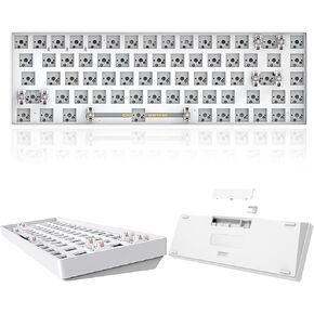 CIY68 Keyboard Barebones Kit,65% Wireless Bluetooth 5.0/2.4G Mechanical Keyboard Kit Custom PCB Hot Swappable 3pin/5pin Switch Tester Gaming Keyboard DIY Kit with Sound Insulation Mat