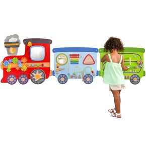 SPARK & WOW Train Activity Wall Panels - Ages 18m+ - Montessori Sensory Toy - 15 Activities - Busy Board - Toddler Room Décor