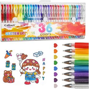 120 Color Gel Pens, 40% More Ink Fine Point Colored Pens, Neon Glitter Gel Pens for Adult Coloring Book, Drawing, Doodling, Scrapbook, Journaling, Sparkle Pen Gift for Kids
