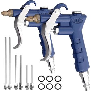 AUTOUTLET 2Pcs Air Gun with 6 Pcs Air Tubes and Rings, Blow Gun Kit with Air Intake Knob, Suitable for Cleaning, Aerating, Automotive, etc