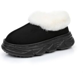 Crazy Lady Womens Winter Slippers Platform Fuzzy Outdoor Indoor Shoes Mini Boots