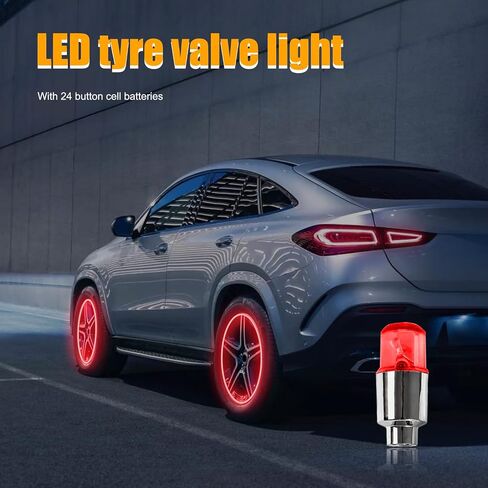 8 PCS LED Tire Valve Stem Cap Lights, Waterproof Motion Tyre Spoke Lights for Wheel Decoration, Cool Modify Neon Valve Wheel Light Assemble, Universal Motorcycle Accessories (Green) in Saudi Arabia