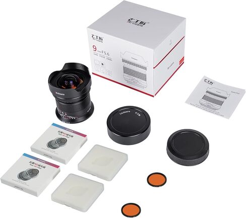 7artisans 9mm F5.6 Full Frame 132°Wide-Angle Lens Nearly Zero Distortion 0.2m Minimum Focusing Distance Compatible for EOS-R RED EOS-R3 EOS-R5 EOS-R6 EOS-RP(34mmND64 and ND1000 Rear Filter) in Kuwait