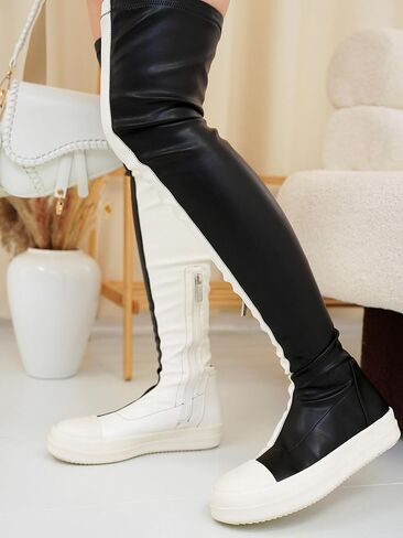 أحذية طويلة للركبة من Cape Robbin Twotone فوق الركبة للنساء - أحذية عالية الفخذ للنساء - أحذية طويلة للنساء حتى الركبة، أحذية رياضية طويلة (كريستا) in Kuwait